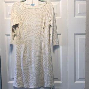 White and Cream Zebra Print J McLaughlin Dress